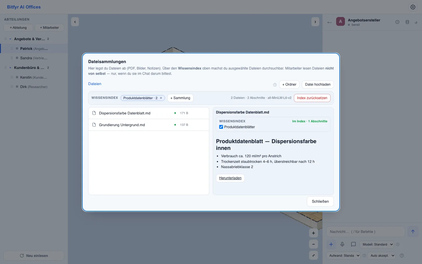 Maler & Lackierer: Produkt- und Untergrundfragen klären — Ansicht in Mihikopoa AI Offices