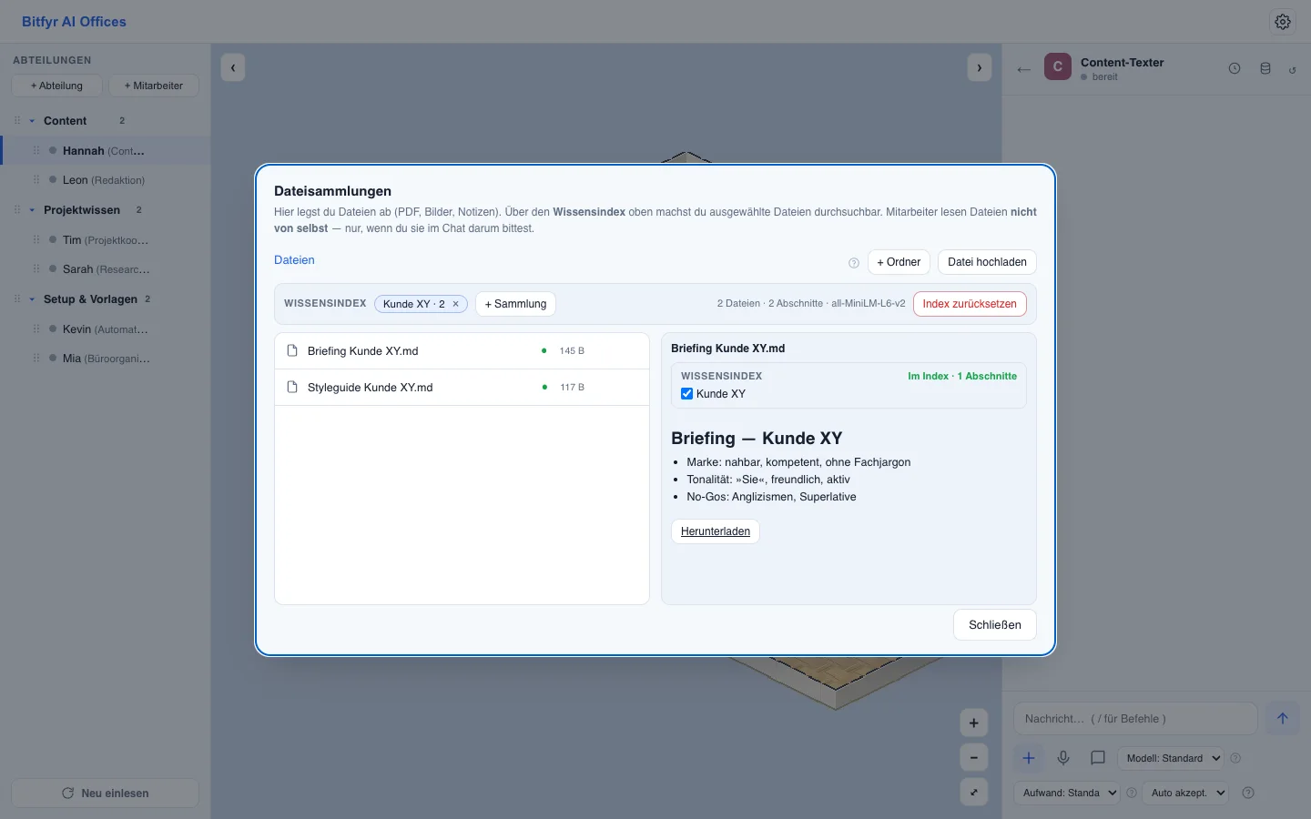 Webdesign- & Digitalagentur: Projektwissen an einem Ort — Ansicht in Mihikopoa AI Offices
